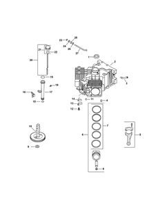 Kohler Cv740-3125 Crankcase Diagram and Parts List for M60-KH (53CH8CT6050-27HP)(2011) Cub Cadet Lawn Tractor
